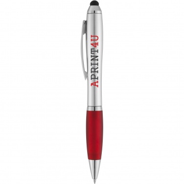 Logotrade Geschäftsgeschenke das Foto: Nash Stylus Kugelschreiber silbern mit farbigem Griff