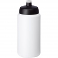 Baseline® Plus grip 500 ml Sportflasche mit Sportdeckel, Weiß / Tiefschwarz