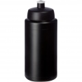Baseline® Plus grip 500 ml Sportflasche mit Sportdeckel, Durchgehend schwarz