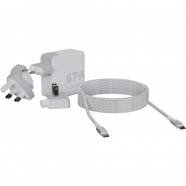 Logotrade Werbeartikel das Foto: Xtorm XVC2067 GaN Ultra 67 W Reiseladegerät mit 100 W USB-C PD-Kabel