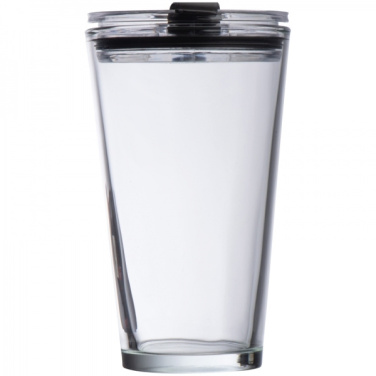 Logotrade Werbegeschenke das Foto: Glasbecher mit Deckel WATTENSCHEID 400 ml