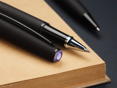 Logotrade Geschäftsgeschenke das Foto: Schreibset mit Amethyststein 1288036