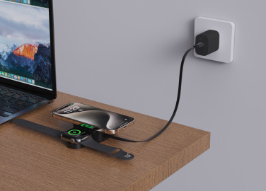 Logotrade Geschäftsgeschenke das Foto: Urban Vitamin Goleta 2-in-1 15W Magnetic Wireless Charger