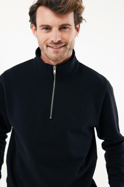 Logotrade Logogeschenke das Foto: IQONIQ Elgon Quarter-Zip-Sweater aus rec. Baumwolle