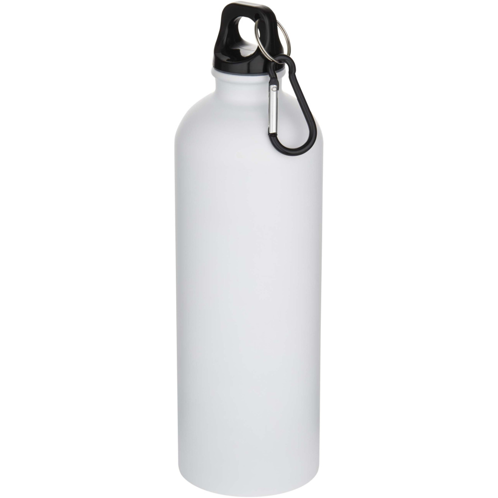 Logotrade werbemittel das Foto: Oregon 750 ml matte RCS-zertifizierte, einwandige Trinkflasche aus recyceltem Edelstahl mit Karabinerhaken