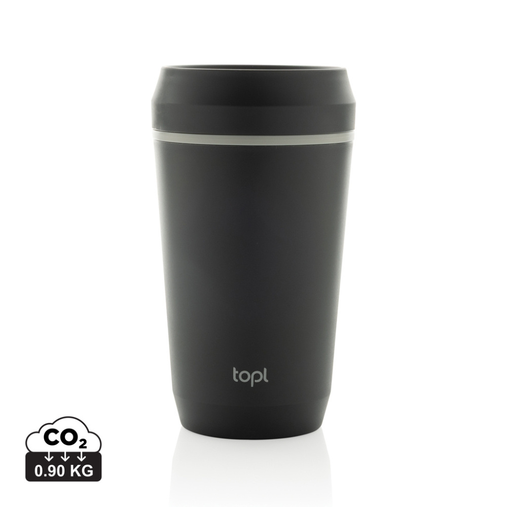 Logotrade Geschäftsgeschenke das Foto: Topl-Becher aus rec. Kunststoff mit 360-Grad-Deckel 354ml