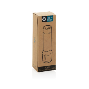 Logotrade Werbeartikel das Foto: Flara USB-aufladbare Taschenlampe aus RCS recyceltem ABS