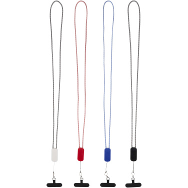 Logotrade werbemittel das Foto: Anser Smartphone Lanyard aus recyceltem Kunststoff mit 27 W 5-in-1 integriertem Kabel