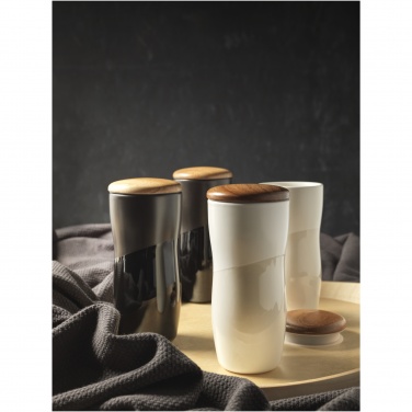 Logo trade advertising product photo of: Double-walled ceramic tumbler Reno 370 ml