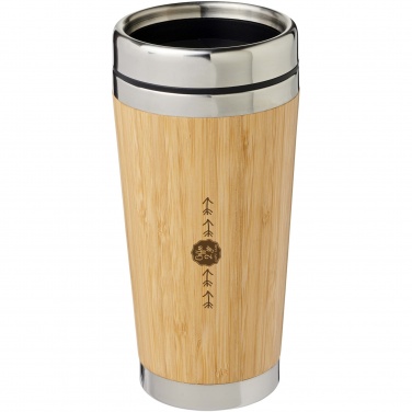 Logo trade promotional merchandise photo of: Bambus 450 ml tumbler with bamboo outer