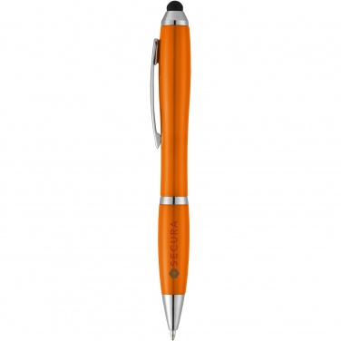 Logo trade corporate gift photo of: Nash stylus ballpoint pen with coloured grip