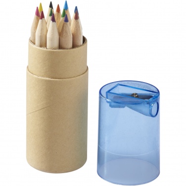 Logo trade promotional items picture of: Hef 12-piece coloured pencil set with sharpener