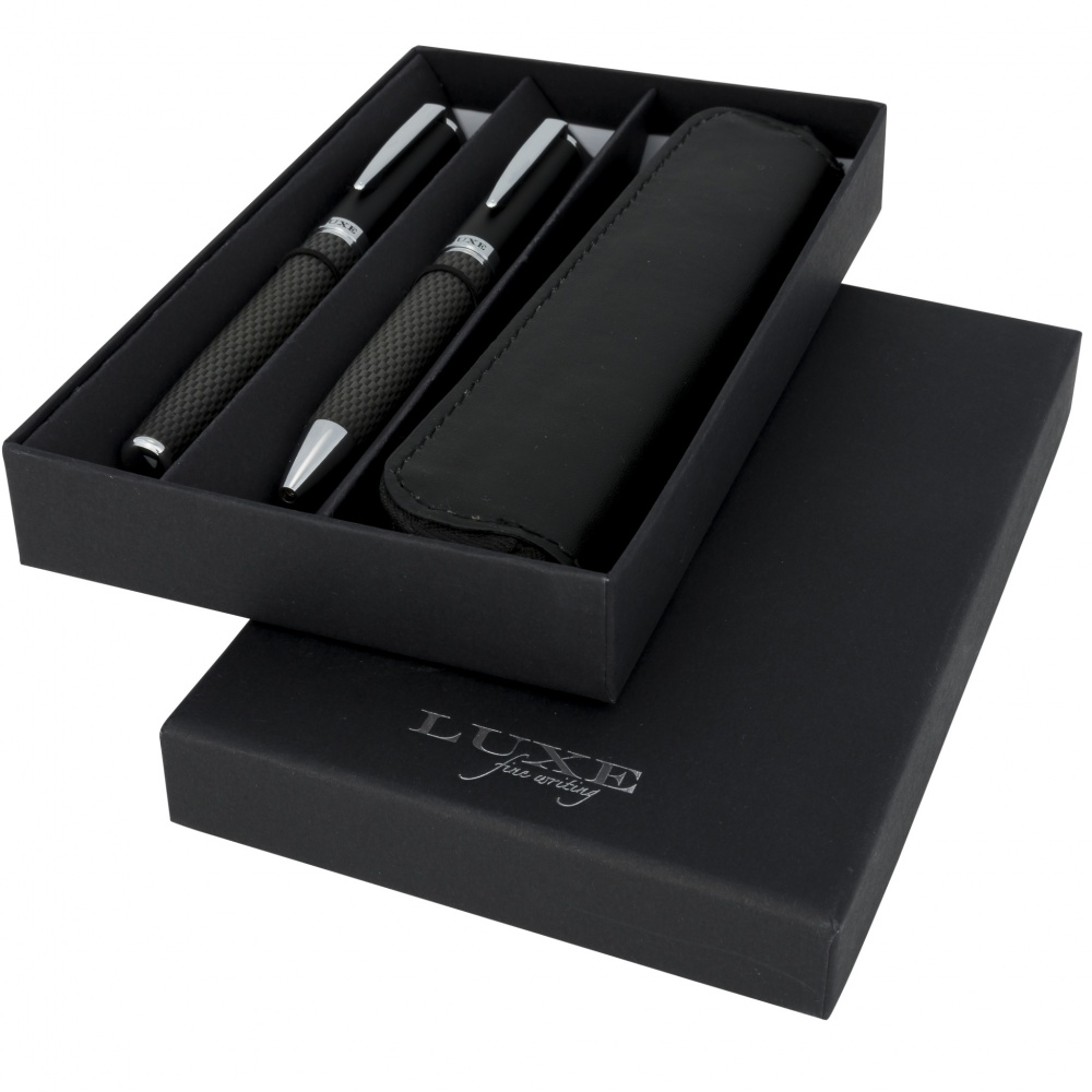 Logotrade promotional gifts photo of: Carbon duo pen gift set with pouch