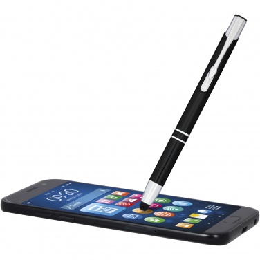 Logo trade promotional merchandise image of: Moneta anodized aluminium click stylus ballpoint pen