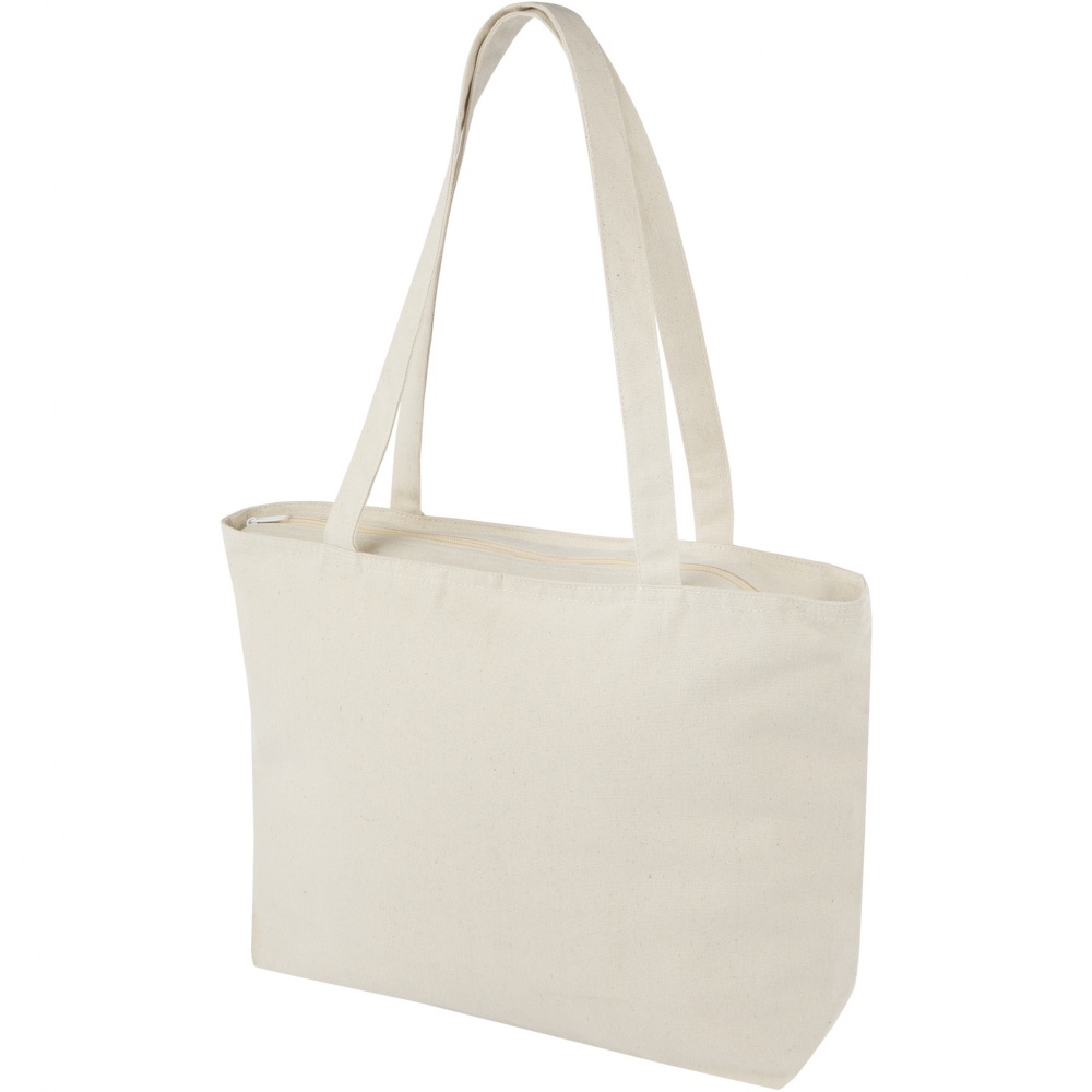 Logotrade promotional item picture of: Ningbo 320 g/m² zippered cotton tote bag 15L