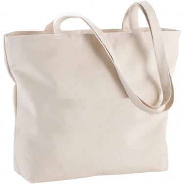 Logo trade corporate gifts picture of: Ningbo 320 g/m² zippered cotton tote bag 15L