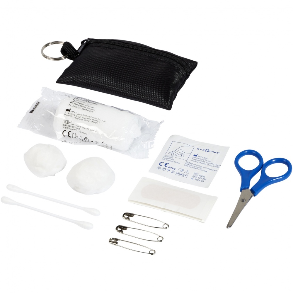 Logo trade promotional item photo of: Valdemar 16-piece first aid keyring pouch