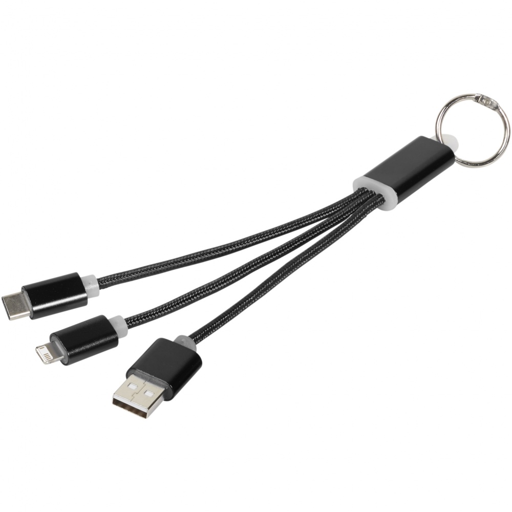Logotrade promotional giveaway picture of: Metal 3-in-1 charging cable with keychain