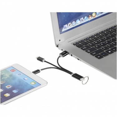 Logotrade business gifts photo of: Metal 3-in-1 charging cable with keychain