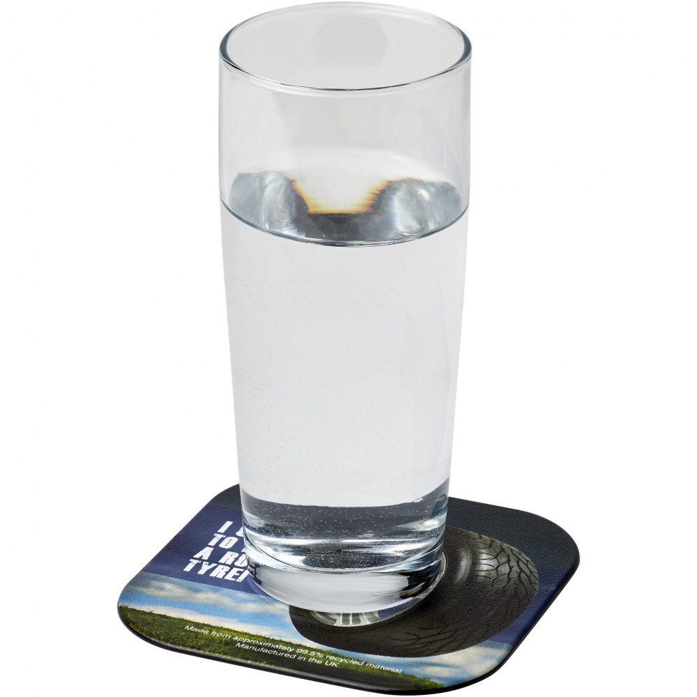 Logo trade promotional items image of: Brite-Mat® square coaster with tyre material