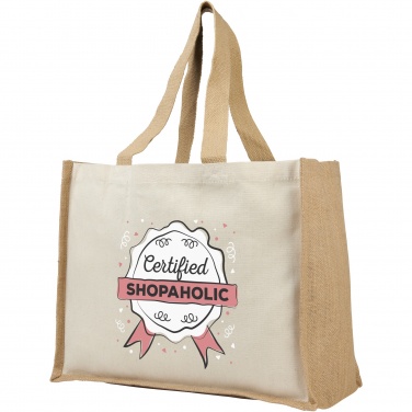 Logo trade corporate gifts picture of: Varai 320 g/m² canvas and jute shopping tote bag 23L