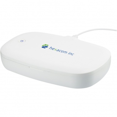 Logo trade advertising product photo of: Capsule UV smartphone sanitizer with 5W wireless charging pad