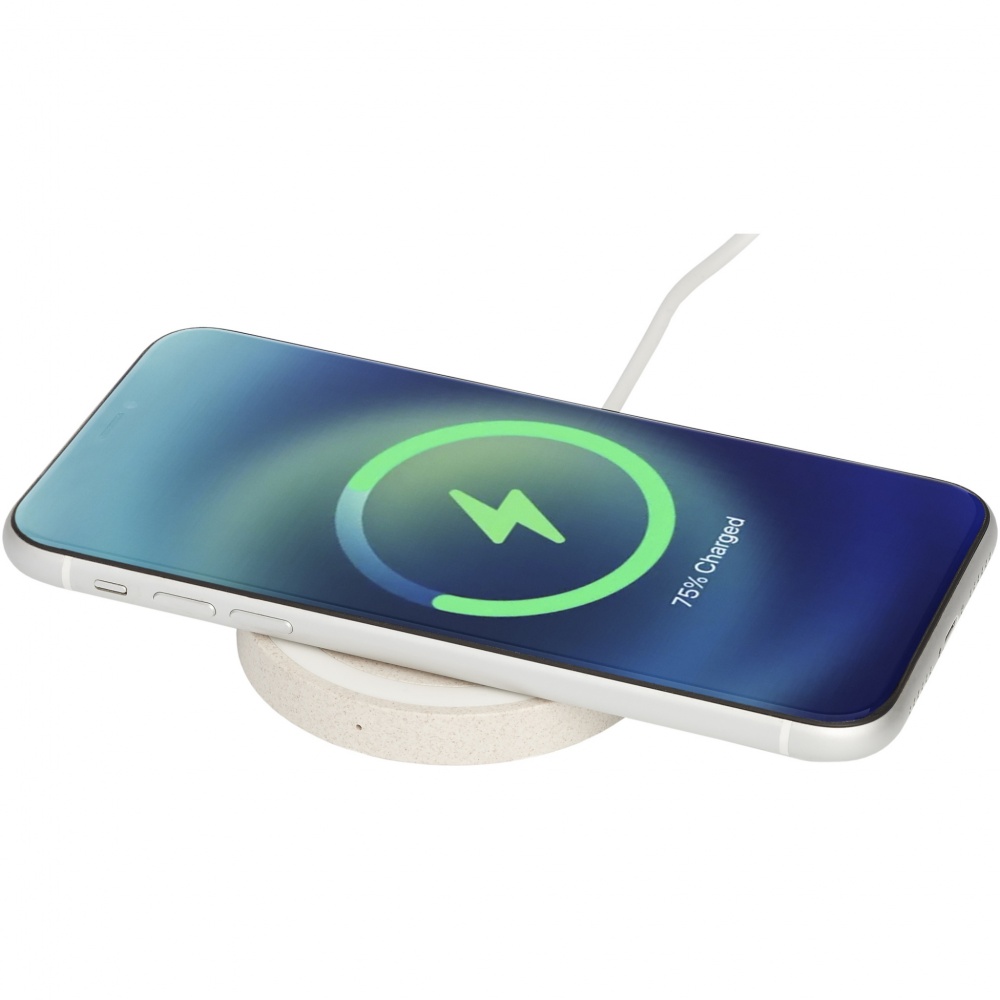 Logo trade corporate gift photo of: Naka 5W wheat straw wireless charging pad