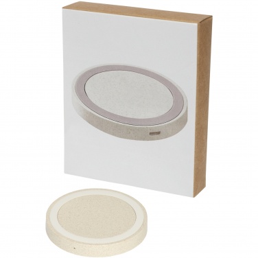 Logo trade promotional gifts picture of: Naka 5W wheat straw wireless charging pad