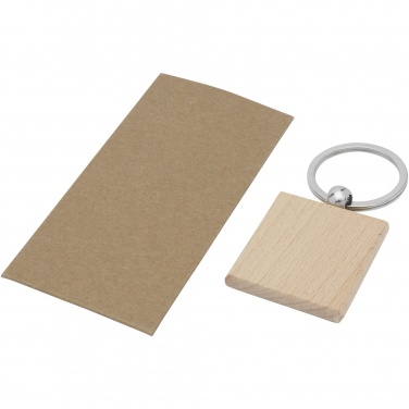 Logotrade advertising products photo of: Gioia beech wood squared keychain