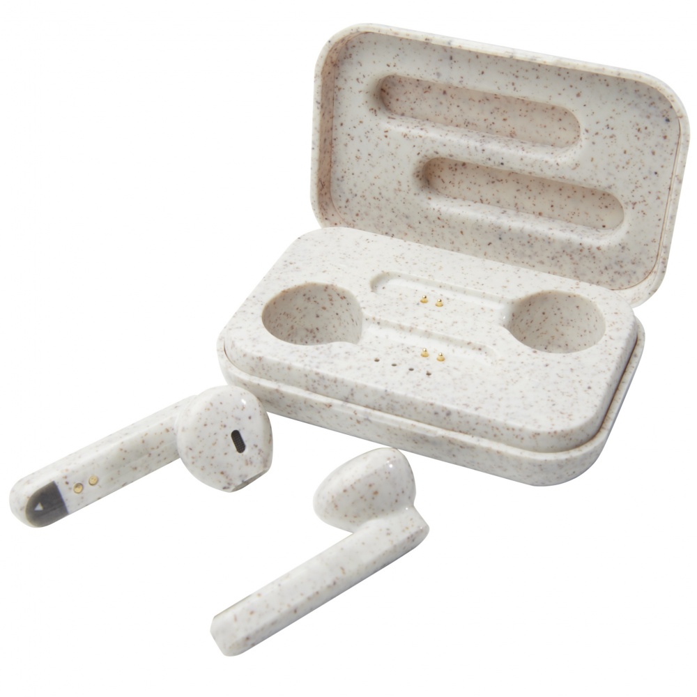 Logo trade corporate gifts image of: Nantai wheat straw True Wireless earbuds