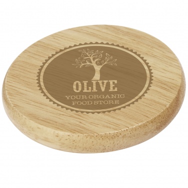 Logo trade business gifts image of: Scoll wooden coaster with bottle opener