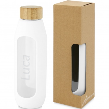 Logotrade corporate gift image of: Tidan 600 ml borosilicate glass bottle with silicone grip