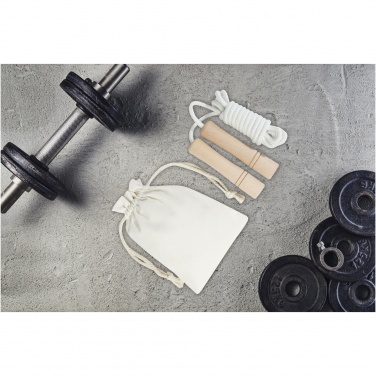 Logotrade corporate gift picture of: Denise wooden skipping rope in cotton pouch