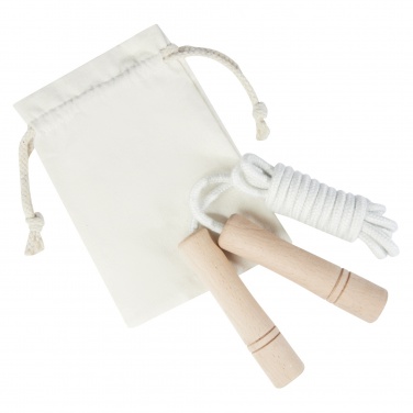 Logo trade advertising products picture of: Denise wooden skipping rope in cotton pouch