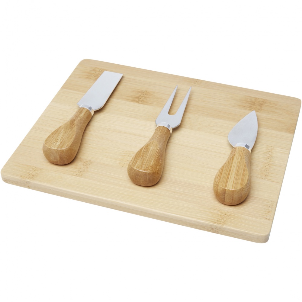 Logotrade promotional item image of: Ement bamboo cheese board and tools