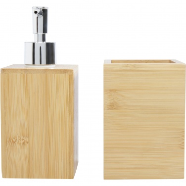 Logo trade promotional products image of: Hedon 3-piece bamboo bathroom set