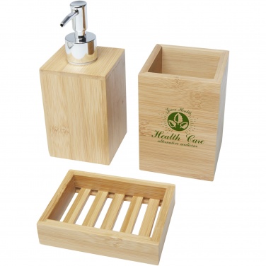 Logotrade promotional item image of: Hedon 3-piece bamboo bathroom set