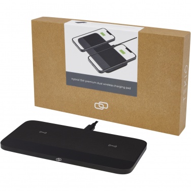 Logo trade promotional merchandise picture of: Hybrid 15W premium dual wireless charging pad