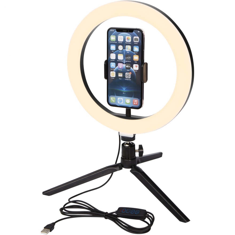 Logotrade promotional gift picture of: Studio ring light for selfies and vlogging with phone holder and tripod
