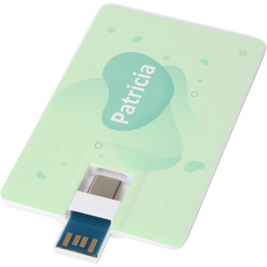 Logo trade promotional giveaways image of: Duo slim 64GB USB drive with Type-C and USB-A 3.0