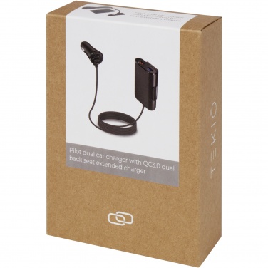 Logo trade promotional items image of: Pilot dual car charger with QC 3.0 dual back seat extended charger