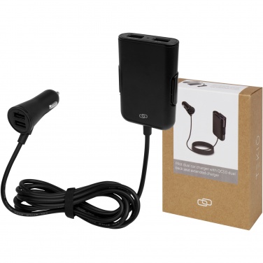 Logo trade promotional product photo of: Pilot dual car charger with QC 3.0 dual back seat extended charger