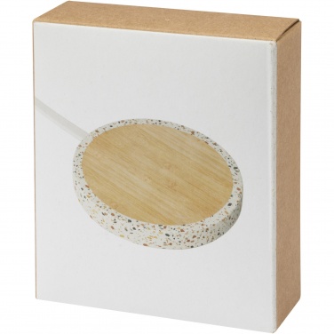 Logo trade business gifts image of: Terrazzo 10W wireless bamboo charging pad