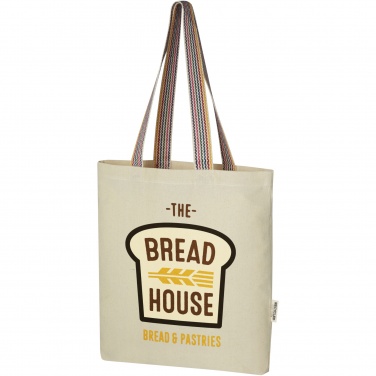 Logotrade advertising product picture of: Rainbow 180 g/m² recycled cotton tote bag 5L