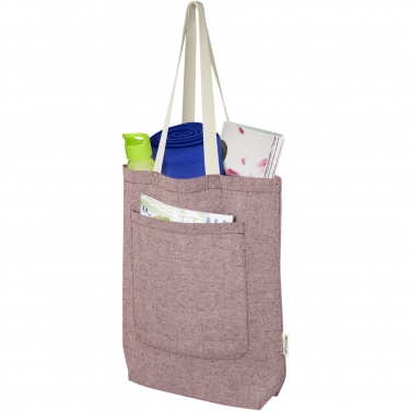 Logo trade promotional giveaways picture of: Pheebs 150 g/m² recycled cotton tote bag with front pocket 9L