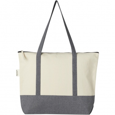Logotrade promotional merchandise image of: Repose 320 g/m² recycled cotton zippered tote bag 10L