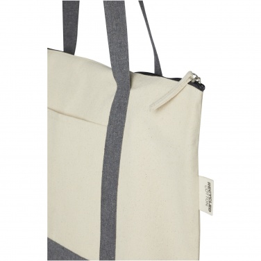 Logotrade promotional gift image of: Repose 320 g/m² recycled cotton zippered tote bag 10L