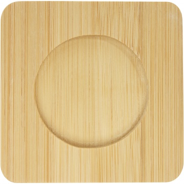 Logo trade promotional merchandise picture of: Manti 2-piece 100 ml double-wall glass cup with bamboo coaster 