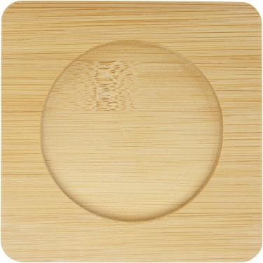 Logotrade promotional merchandise picture of: Manti 2-piece 250 ml double-wall glass cup with bamboo coaster 