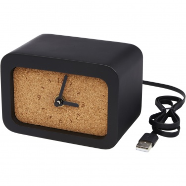 Logo trade advertising products image of: Momento wireless limestone charging desk clock
